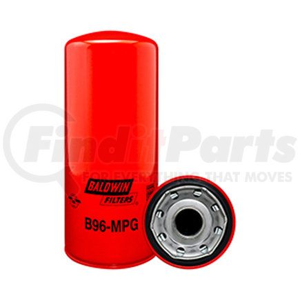 Baldwin B96-MPG Engine Oil Filter - Max. Perf. Glass F-F Lube Spin-On used for Cummins Engines