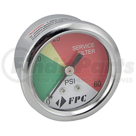Baldwin PG1326 Fuel Pressure Gauge - 0 to 60 Psi, 1 1/2 inch Dial, 1/8 inch NPT Male