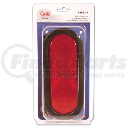 Grote 53092-5 Economy Oval Stop Tail Turn Light, Red Kit (52182 + 92420 + 67090), Retail Pack