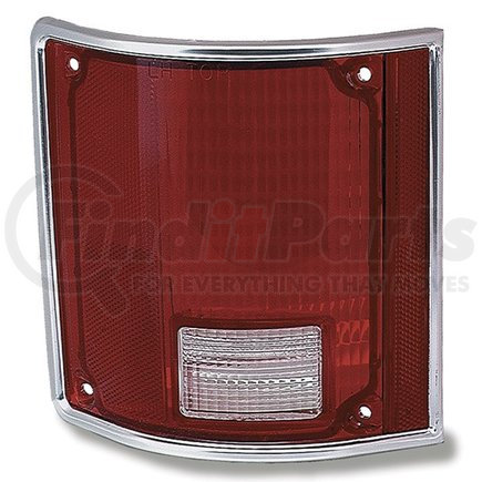 GROTE 85252-5 Brake / Tail Light Combination Lens - Rectangular, Red and Clear, Left, with Trim