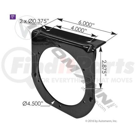 Automann 571.BK40 Utility Light Bracket - Black, For 4 Inch Round Sealed Light