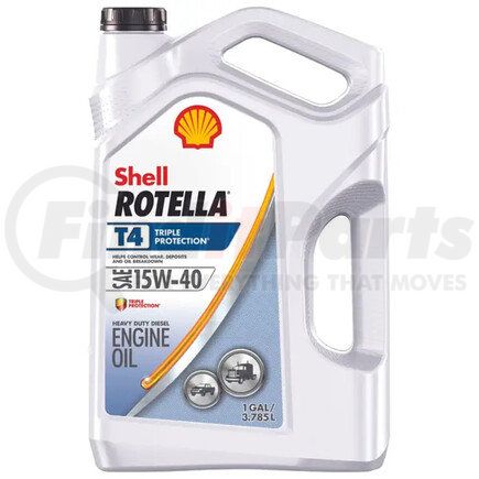 Shell Lubricants 550045148 Rotella® Engine Oil - T4 Triple Protection™ 15W-40, Heavy-Duty, Diesel, 1 Gallon