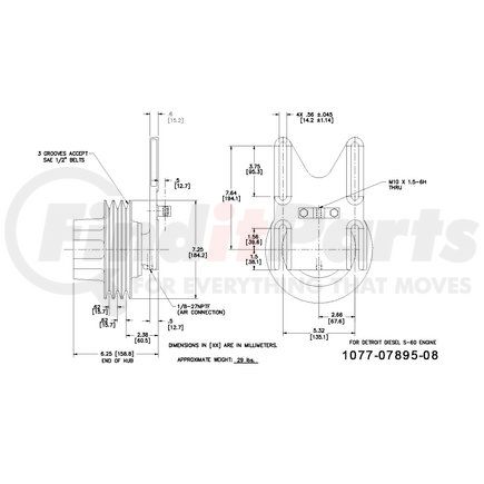 Kit Masters 1077-07895-08X Kysor-Style Hub - Remanufactured