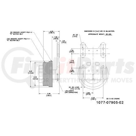 Kit Masters 1077-07905-02X Kysor-Style Hub - Remanufactured