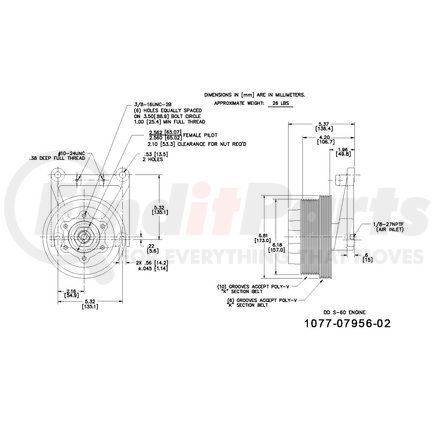 Kit Masters 1077-07956-02X Kysor-Style Hub - Remanufactured