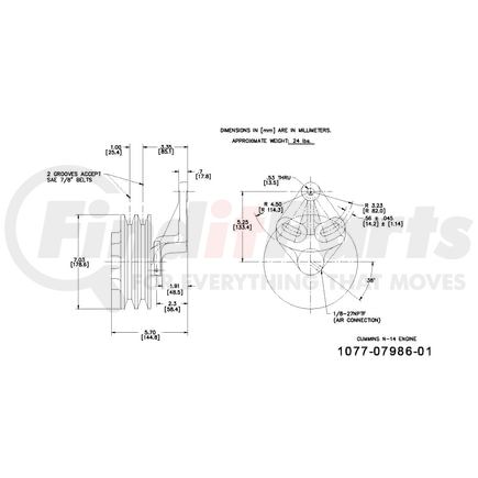 Kit Masters 1077-07986-01X Kysor-Style Hub - Remanufactured