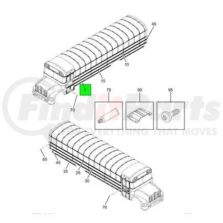 Navistar 2201844C1 Body Rub Rail - Top 2308 CE Left Hand For International IC Bus