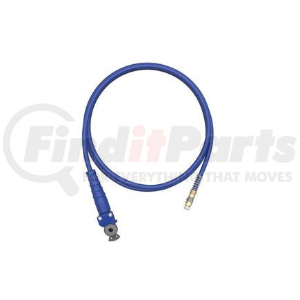 Tramec Sloan FS5512BG Tractor Trailer Jumper Hose - 3/8" I.D., 12 ft., Blue, with X31 Grip and Service Gladhand