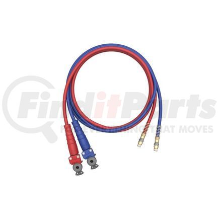 Tramec Sloan FS5512BRS Tractor Trailer Jumper Hose - 3/8" I.D., 12 ft., Blue and Red, with X31 Grip and Gladhands