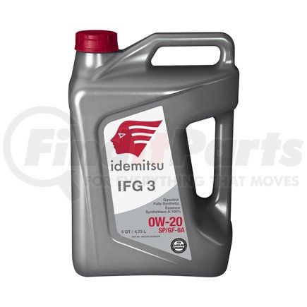 Idemitsu 30015203-95300C020 Engine Oil - Gasoline, Fully Synthetic, 0W-20, SP/GF-6A, 5 Quart