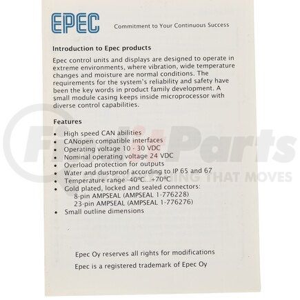 Epec E3002023-20 ELECTRONIC CONTROL UNIT