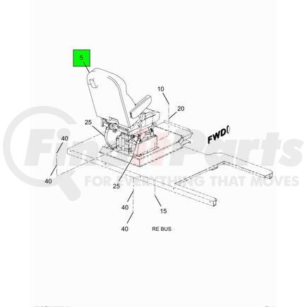 Navistar 2220767C91 Seat - Driver National Air 42Oz Prevail Gray Without CI With AR For International IC Bus