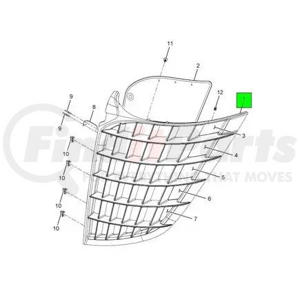 Navistar 3832847C1 Grille - Primary, Left Hand For Navistar International