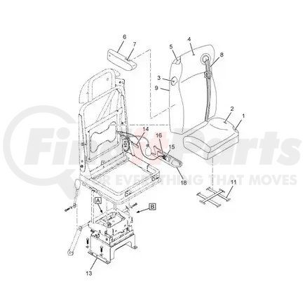 Navistar 2230150C92 Seat - 42 Kevlar Gray With Ci With Ar With Or for Navistar International