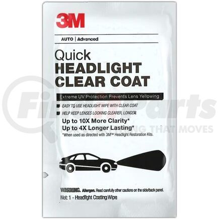 3M 32516 Quick Headlight Clear Coat Wipes - 40 sheets/box, 5" x 8.5" Sheet Size