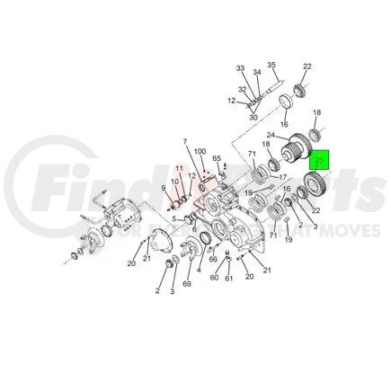 Navistar 2596998C1 Inter-Axle Power Divider Pinion Helical Gear - For Navistar International