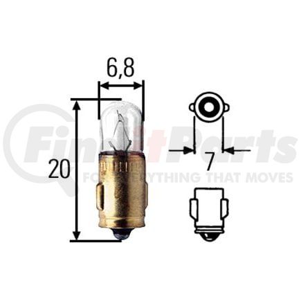HELLA H83045001 BULB T2 12V 2W BA7S