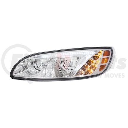 United Pacific 34853 Headlight Assembly - Driver Side, Chrome, LED, with Color Changing Position Light Bar