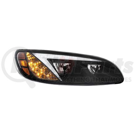 United Pacific 34856 Headlight Assembly - Passenger Side, Black, LED, with Color Changing Position Light Bar