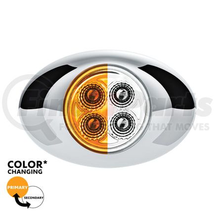 United Pacific 36030 Clearance Light - 4 LED, Amber and White LED, Clear Lens, Double Fury