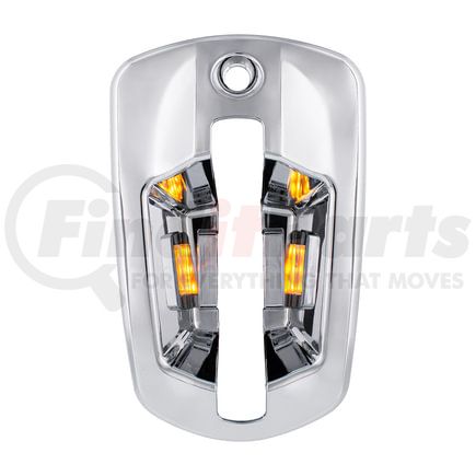 United Pacific 42534 Exterior Door Handle Cover - Driver Side, Chrome,with 6 LED Amber Light