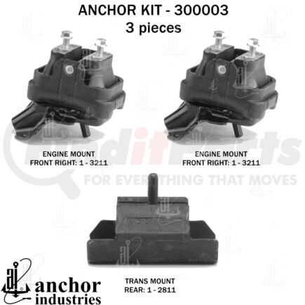 Anchor Motor Mounts 300003 ENGINE MNT KIT