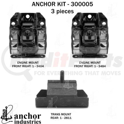 Anchor Motor Mounts 300005 ENGINE MNT KIT