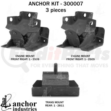 Anchor Motor Mounts 300007 ENGINE MNT KIT