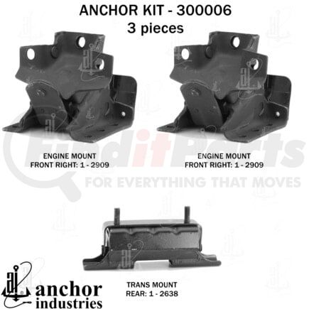 Anchor Motor Mounts 300006 ENGINE MNT KIT