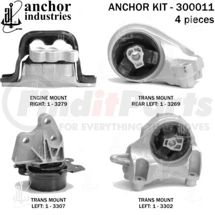 Anchor Motor Mounts 300011 ENGINE MNT KIT