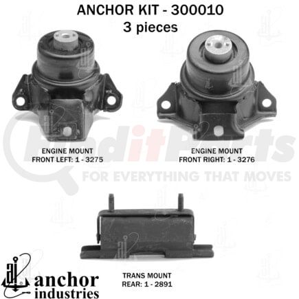 Anchor Motor Mounts 300010 ENGINE MNT KIT