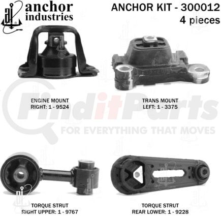 Anchor Motor Mounts 300012 ENGINE MNT KIT