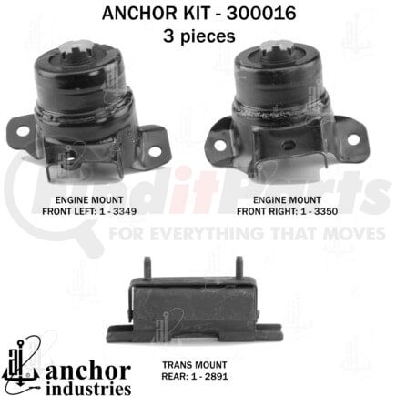 Anchor Motor Mounts 300016 ENGINE MNT KIT