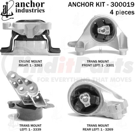 Anchor Motor Mounts 300019 ENGINE MNT KIT