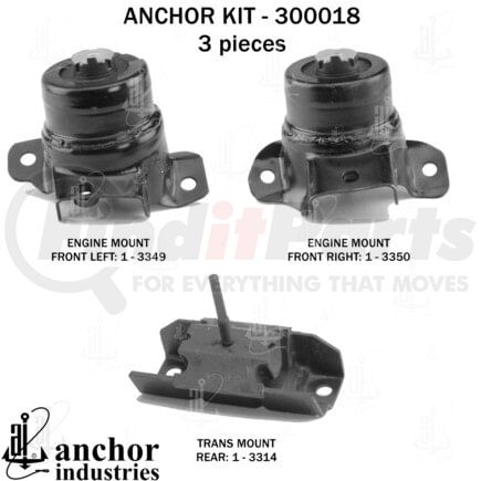 Anchor Motor Mounts 300018 ENGINE MNT KIT