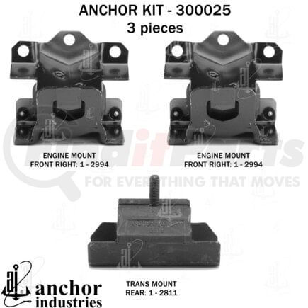 Anchor Motor Mounts 300025 ENGINE MNT KIT