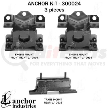 Anchor Motor Mounts 300024 ENGINE MNT KIT