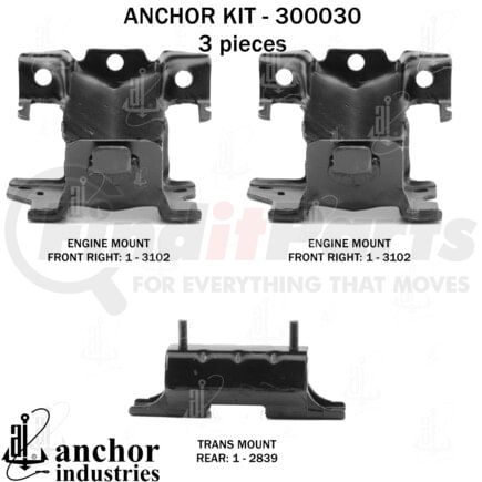 Anchor Motor Mounts 300030 ENGINE MNT KIT