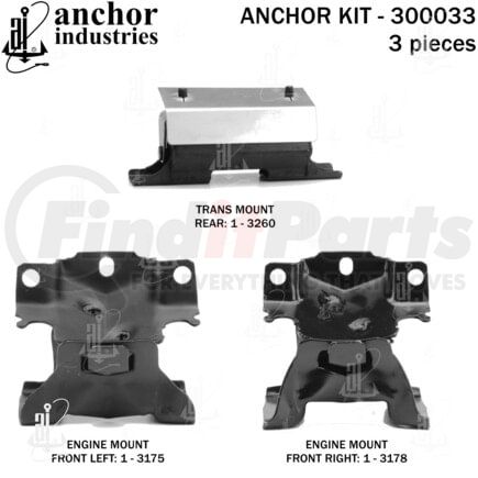 Anchor Motor Mounts 300033 ENGINE MNT KIT