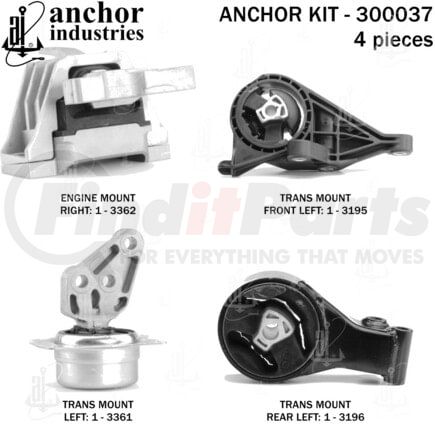 Anchor Motor Mounts 300037 ENGINE MNT KIT