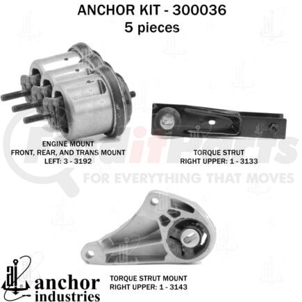 Anchor Motor Mounts 300036 ENGINE MNT KIT