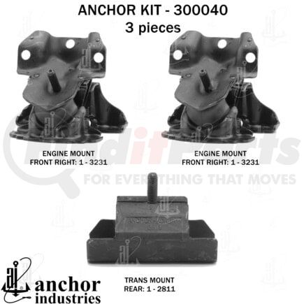 Anchor Motor Mounts 300040 ENGINE MNT KIT