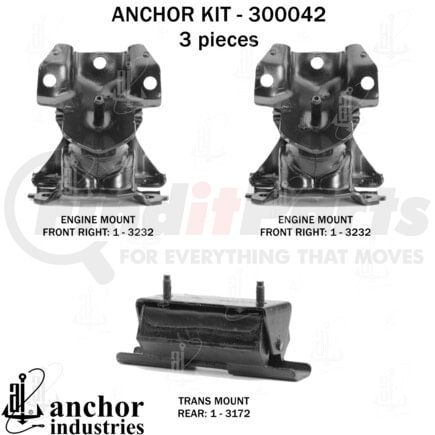 Anchor Motor Mounts 300042 ENGINE MNT KIT