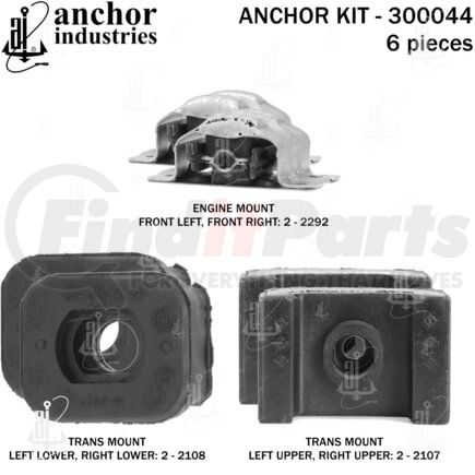 Anchor Motor Mounts 300044 ENGINE MNT KIT