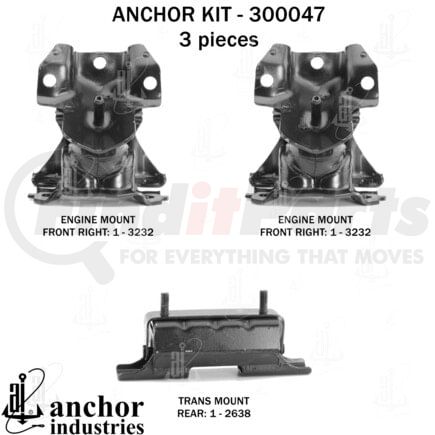 Anchor Motor Mounts 300047 ENGINE MNT KIT