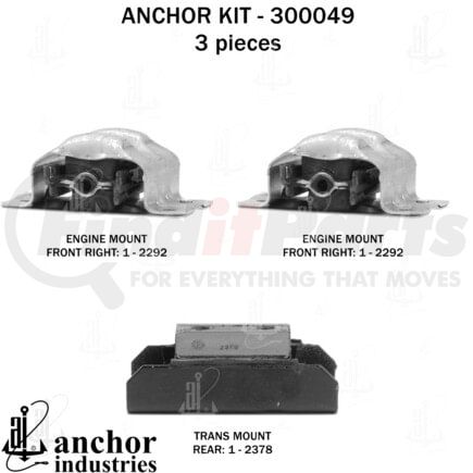 Anchor Motor Mounts 300049 ENGINE MNT KIT