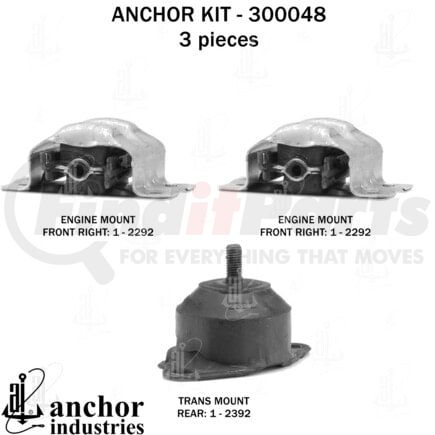 Anchor Motor Mounts 300048 ENGINE MNT KIT