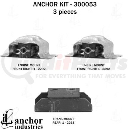 Anchor Motor Mounts 300053 ENGINE MNT KIT
