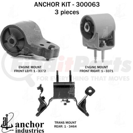 Anchor Motor Mounts 300063 ENGINE MNT KIT