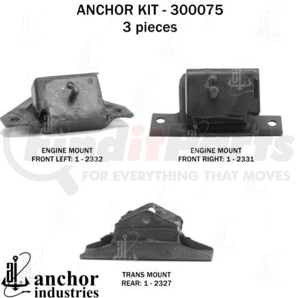 Anchor Motor Mounts 300075 ENGINE MNT KIT